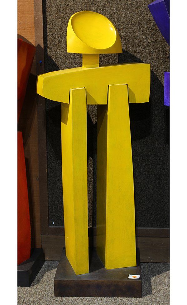 Sculpture by Julie Speidel: Julie Speidel (American, b. 1941), Yellow Zen, bronze sculpture, overall (with base): 47"h x 19"w x 13.5"d.