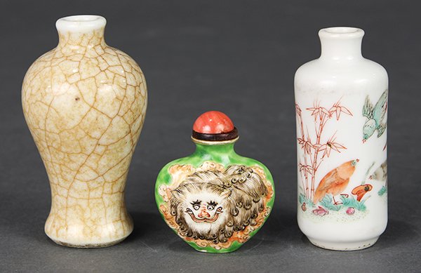Three Chinese Porcelain Snuff Bottles (1 of 6)