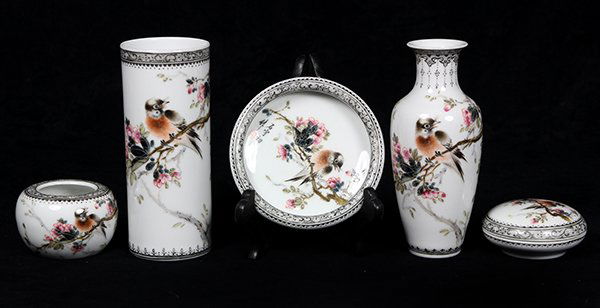 Five Chinese Porcelain Scholar's Items (1 of 5)