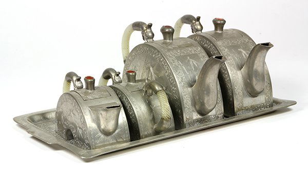 Chinese Pewter Service (1 of 2)