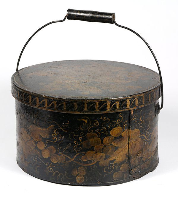 Paint decorated pantry box, 19th century, the covered (1 of 2)