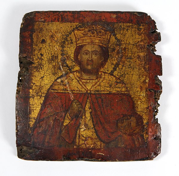 Greek painted wooden icon of John the Baptist (1 of 3)