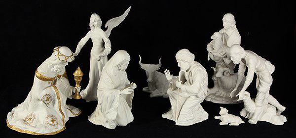 (lot of 8) Boehm partial Nativity scene in bisque (1 of 3)