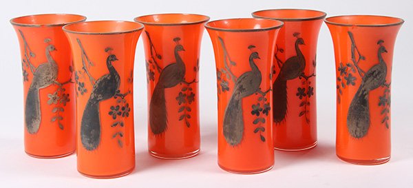 (lot of 6) Art Deco Czech glass tumblers, eaecuted in (1 of 1)