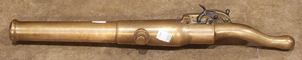French bronze swivel rail gun: French bronze swivel rail gun, mid 19th century, having an engraved mark 'Ruelle, 1847 on the right side of the breech signifying manufacture at the the French Royal Foundry near Angouleme, the round 