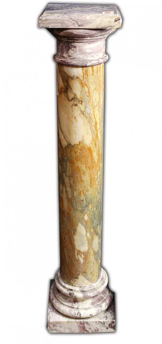 Classical style variegated marble pedestal (1 of 2)
