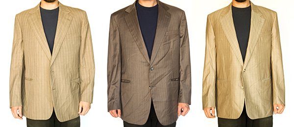 (lotof 3) Men's custom tailored beige striped suits, (1 of 10)