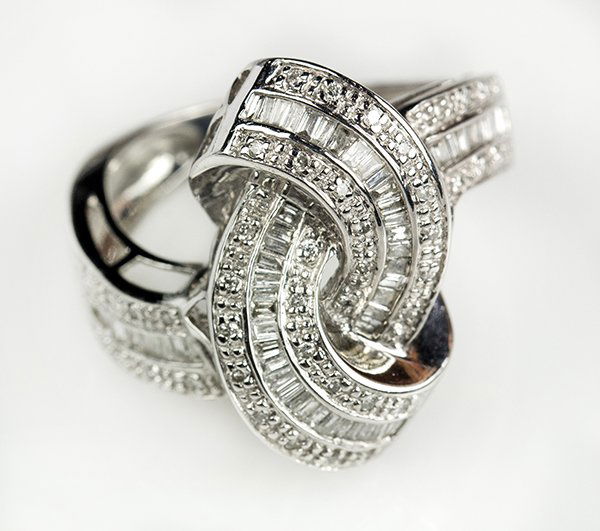 Diamond and white gold cluster ring (1 of 2)