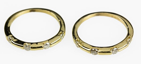 Diamond and 14k yellow gold band ring set (1 of 3)