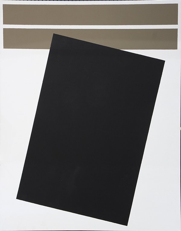 Painting, Minimalist Falling Shape: Minimalist Falling Shape, acrylic on canvas, unsigned, overall (with frame): 60"h x 48"w