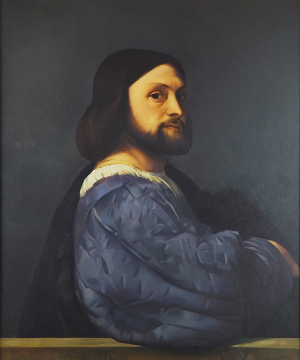 Paintings by Sergei Hovsepian: (lot of 2) Sergei Hovsepian (Armenian, b. 1947), Portrait of a Painter & Portrait of Mary Magdalene, mixed medias on canvas, largest overall (both framed): 41.5"h x 38"w