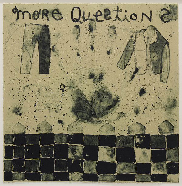 Print, Squeak Carnwath: Squeak Carnwath (American, b. 1947) "Questions," 1991, single-color lithograph, published by Tamarind Institute (Albuquerque, NM), collaborating printer: Ko Muto, from an edition of 30, sheet: 12"h x