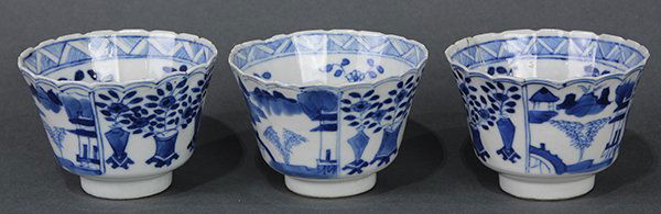 There Chinese Blue and White Cups (1 of 4)