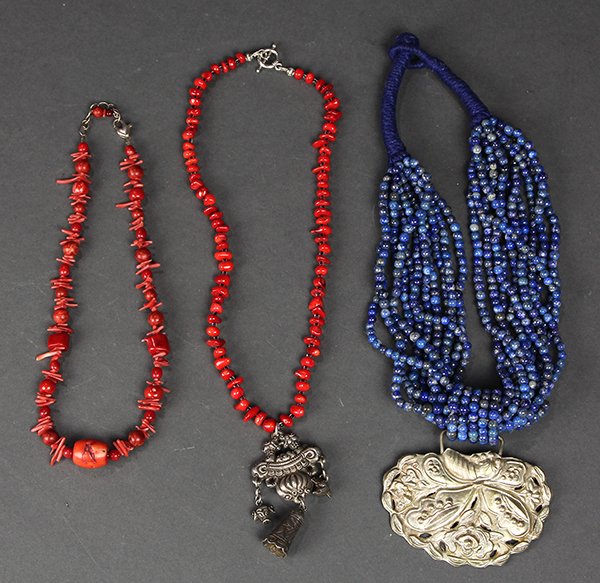 Coral and Lapis Lazuli Necklaces (1 of 4)