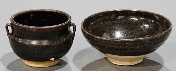 Two Chinese Henan Black Glaze Bowl/Jar (1 of 10)