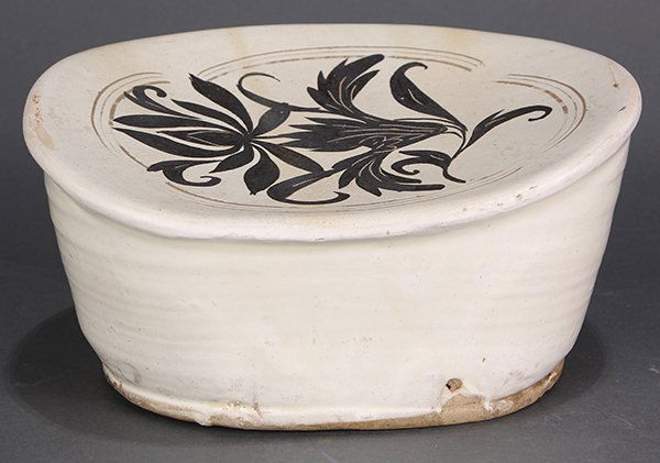 Chinese Cizhou Ceramic Pillow, Flower (1 of 6)