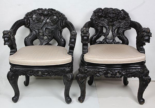 Japanese Dragon Chairs, Meiji Period (1 of 3)
