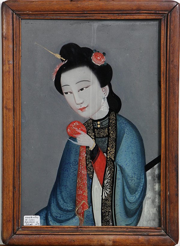 Chinese Painted Reverse Glass, Beauty (1 of 1)