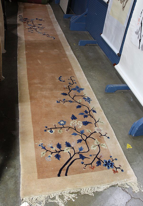 Art Deco style Chinese runner, 18' x 2'7" (1 of 2)