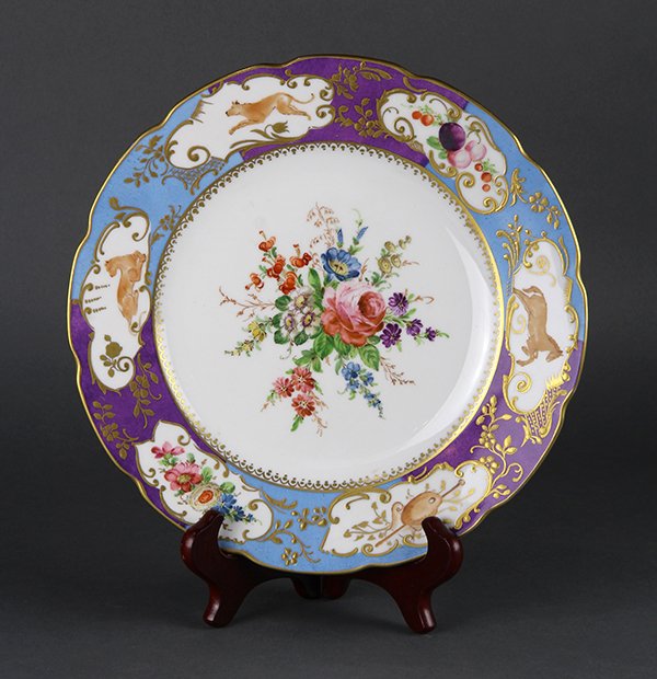 Lamm decorated Dresden cabinet plate (1 of 3)