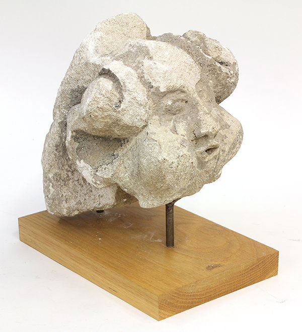 Continental figural carved stone architectural fragment (1 of 2)