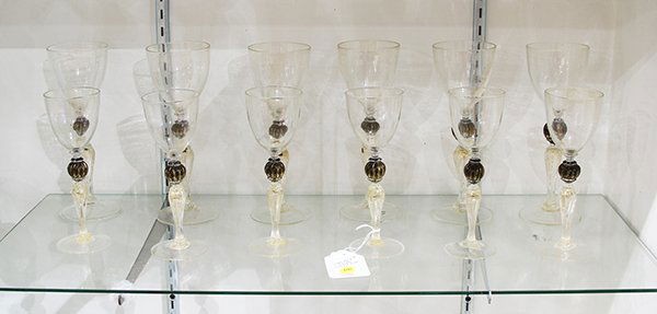(lot of 12) Venetian glass stemware, consisting of (6) (1 of 1)