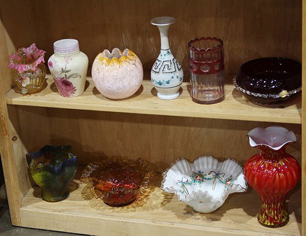 Two shelves of art glass (1 of 1)