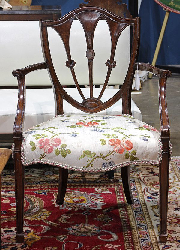 George III style stained fruitwood armchair with shield (1 of 1)
