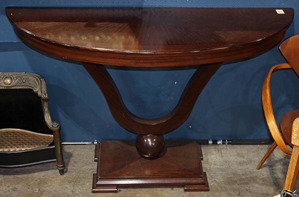 Art Deco style console table, having a demi-lune top (1 of 2)