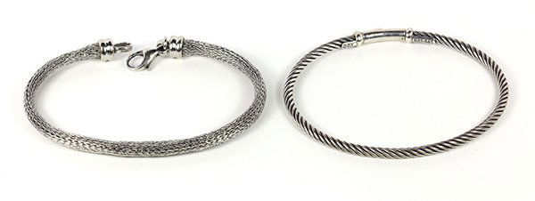 (Lot of 2) 14k white gold, sterling silver and steel (1 of 2)