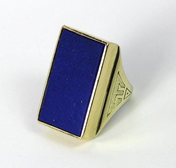 Lapis lazuli and 14k yellow gold ring (1 of 4)