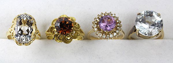 (Lot of 4) Multi-stone, yellow gold and sterling rings (1 of 3)