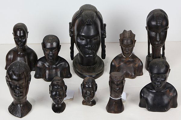 (lot of 10) West African modern carved exotic wood male (1 of 3)