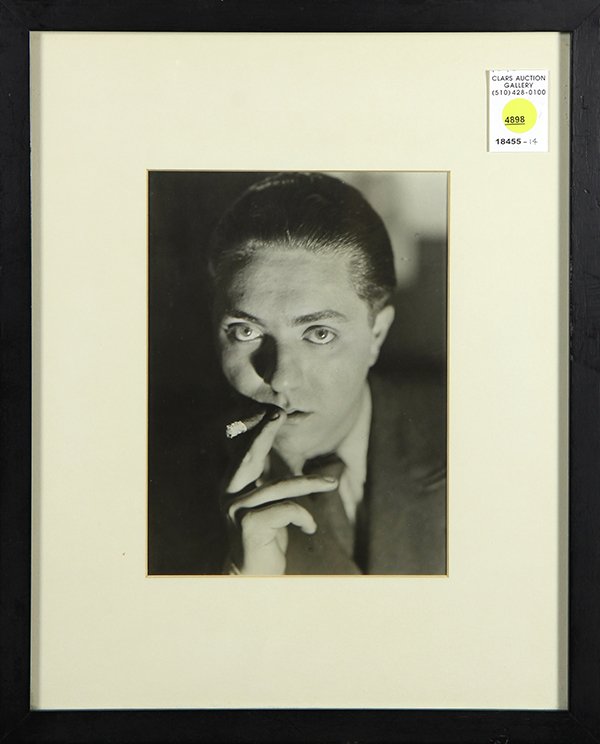 Photograph, Gentleman with a Cigar: Continental School (20th century), Gentleman with a Cigar, gelatin silver print, sight: 8.5"h x 6.5"w, overall (with frame): 16"h x 13"w