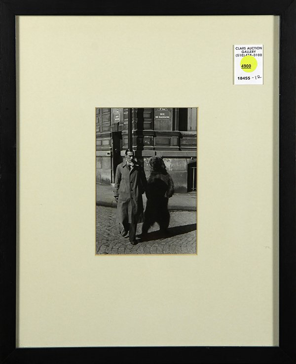 Photograph, Gentleman with a Bear on Rue de Bassano, (1 of 1)