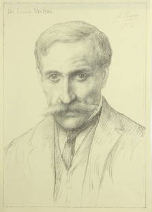 Prints, Alphonse Legros: (lot of 2) Alphonse Legros (French, 1837-1911), Hillside, etching, pencil signed lower right, and "Dr. Louis Vintras," 1904, lithograph, signed and dated in plate upper right, largest overall (with ma