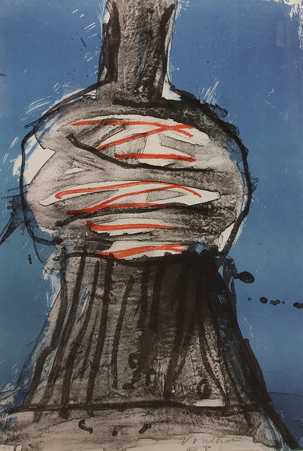 Print, Peter Voulkos: Peter Voulkos (American, 1924-2002), "Abstraction #1," circa 1986, lithograph in colors, pencil signed lower right, HC X aside from the edition of 200, image/sheet: 33.75" x 22.5"w, overall (with fram