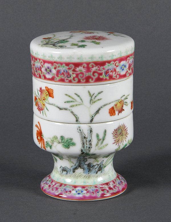 Chinese Tiered Porcelain Covered Box (1 of 9)