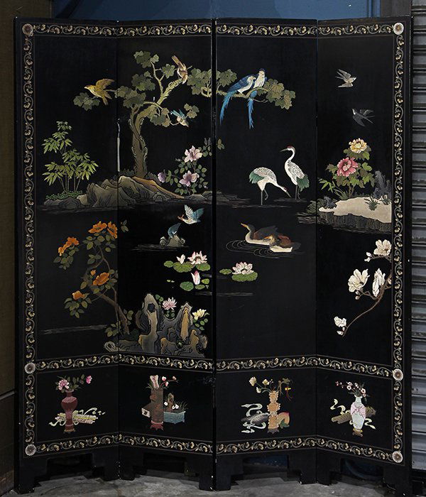 Chinese Coromandel Screen, Birds (1 of 3)