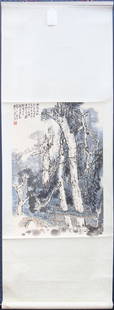 Two Chinese Scrolls, Li Huasheng: (lot of 2) Li Huasheng (Chinese, b.1944): the first, Forest, ink and color on paper, with colophon, signed and sealed to the upper left; the second, Rustic Villa, ink and color on paper, with