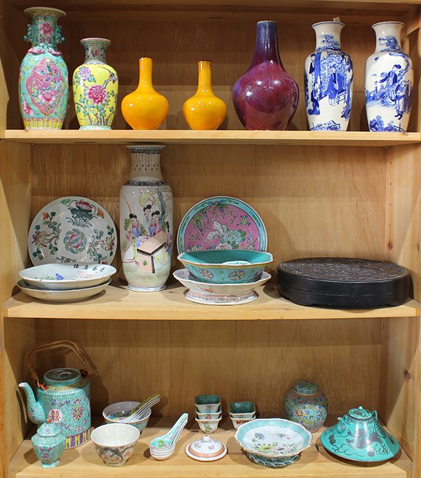 Three Shelves of Chinese Porcelain (1 of 8)