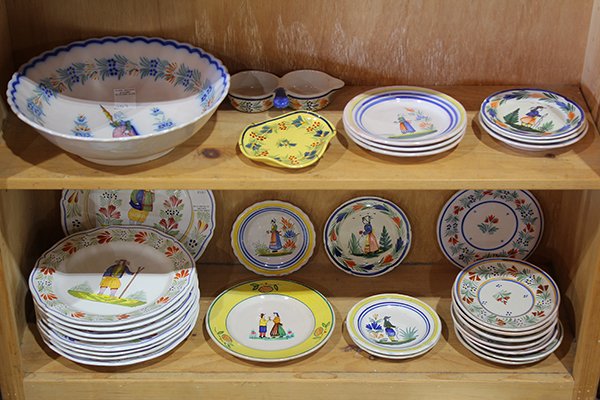 (lot of 30) Two shelves of Henriot Quimper and HB (1 of 2)