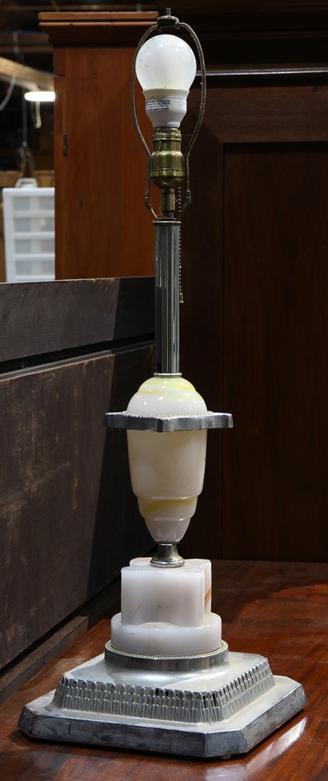 Art Deco style agate glass table lamp (1 of 1)