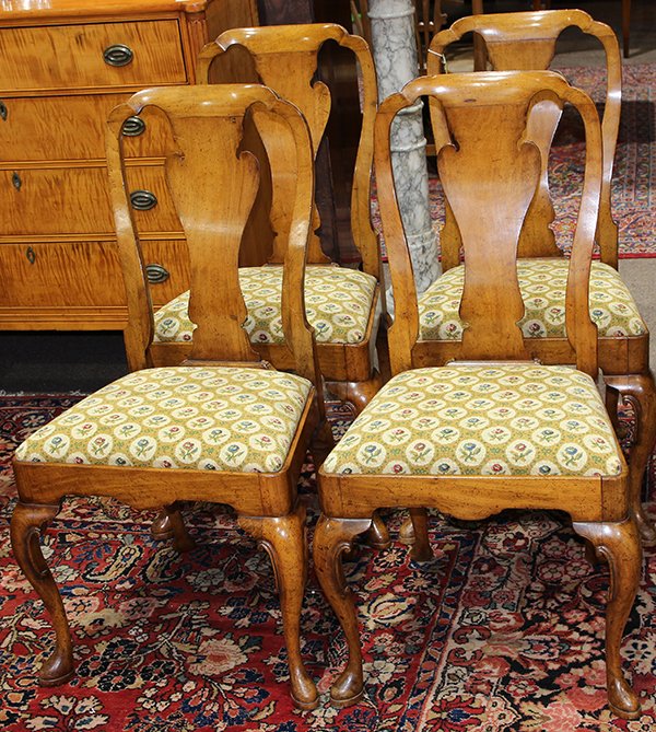 (lot of 4) Queen Anne style side chairs, 19th century, (1 of 4)