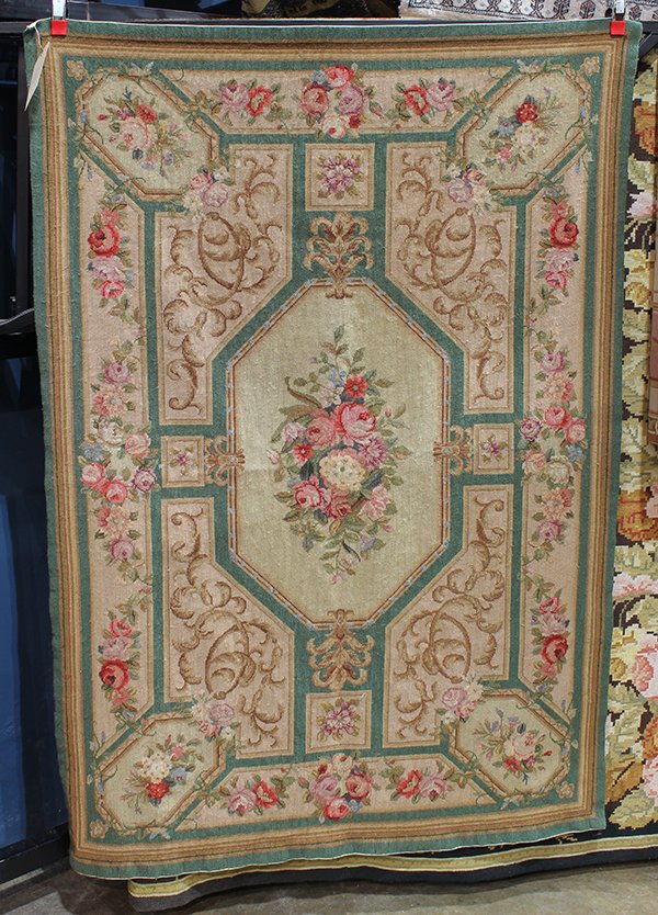 (lot of 2) French Aubusson style carpets, largest: (1 of 2)