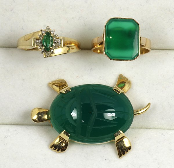 (Lot of 3) Gemstone and yellow gold jewelry (1 of 3)