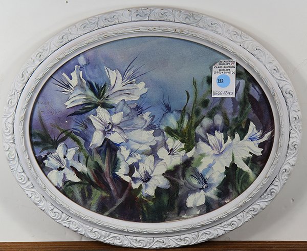 Watercolor, White Lillies: White Lillies, watercolor, unsigned, 20th century, overall (with frame): 13.5"h x 16.5"w. Provenance: From the Nantucket, MA estate of Richard Mellon Scaife