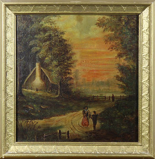 Painting, Figures on a Path at Sunset (1 of 1)