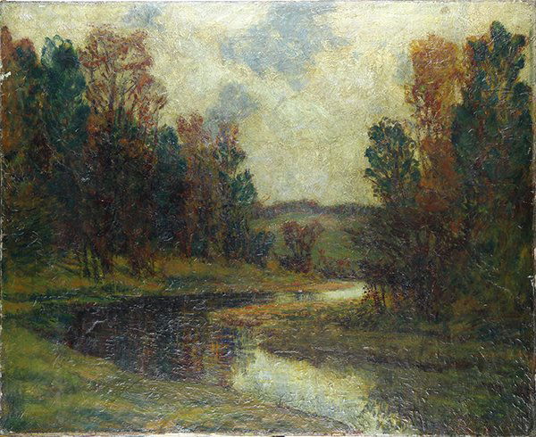 Painting, Charles William Duvall: Charles William Duvall (American, 1864-1966), Autumn Scene, oil on canvas, signed lower right, canvas (unframed): 30"h x 36"w
