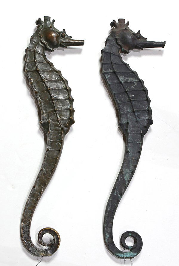 (lot of 2) Patinated bronze figural sculptures, (1 of 2)